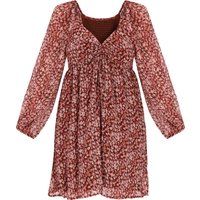 Chiffon-Minikleid mit Blumenmuster