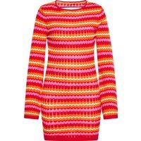 Chevron-Strickminikleid mit Rückenausschnitt