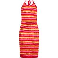 Strick-Midikleid mit Zickzack-Muster