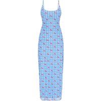Maxikleid mit Kirsch- und Karomuster