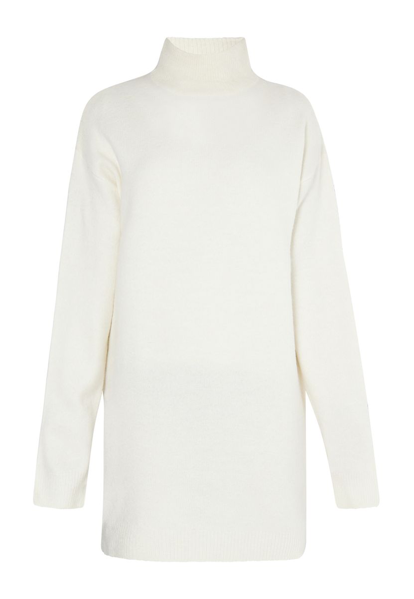 Gemütliches Strickkleid mit Stehkragen