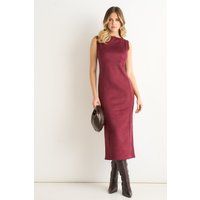 Tailliertes Bleistiftkleid aus Kunstwildleder