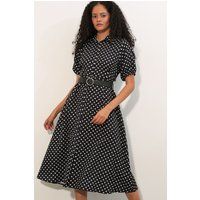 Midikleid mit Punktemuster