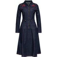 Western-Style Jeanskleid mit Rosenstickerei