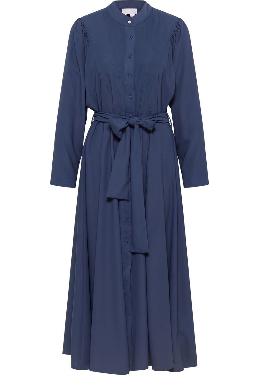 Fließendes Maxi-Hemdblusenkleid mit Gürtel