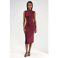 Raffiniertes Bodycon-Midikleid mit Raffung