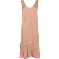 Lockeres Satin-Midikleid mit Knitteroptik
