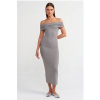 Elegantes schulterfreies Bodycon-Midi-Kleid