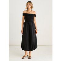 Elegantes Bardot-Midi mit Ballon-Saum