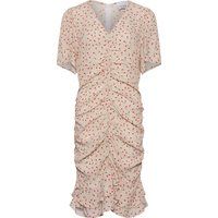 Minikleid mit Blumenmuster und Raffungen
