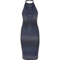 Neckholder-Strickkleid mit Pailletten