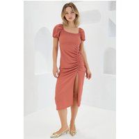 Raffiniertes Midikleid mit Puffärmeln