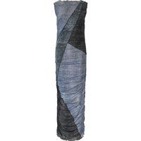 Gerafftes Asymmetrisches Mesh Midi Kleid