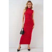 Ärmelloses Midi-Kleid mit Rollkragen