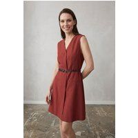 Tailliertes Ärmelloses Midikleid