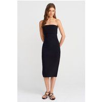 Trägerloses Bodycon-Midikleid aus Jersey
