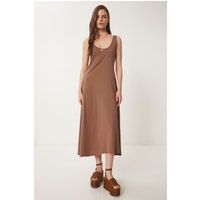 Minimalistisches Midi-Jerseykleid aus Baumwolle