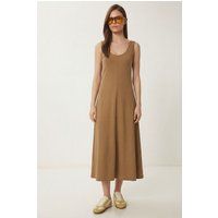 Minimalistisches Midikleid mit U-Ausschnitt