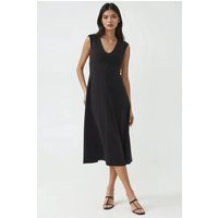Tailliertes A-Linien-Midikleid mit V-Ausschnitt