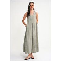 Fließendes Maxikleid mit V-Ausschnitt