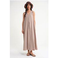 Luftiges Crinkle-Maxikleid mit V-Ausschnitt