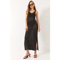 Knit-Midikleid mit V-Ausschnitt