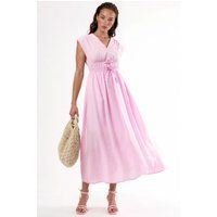 Tailliertes Midikleid mit V-Ausschnitt
