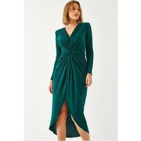 Elegantes drapiertes Midi-Kleid