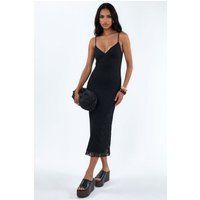Strukturiertes Spitzen-Midi-Kleid