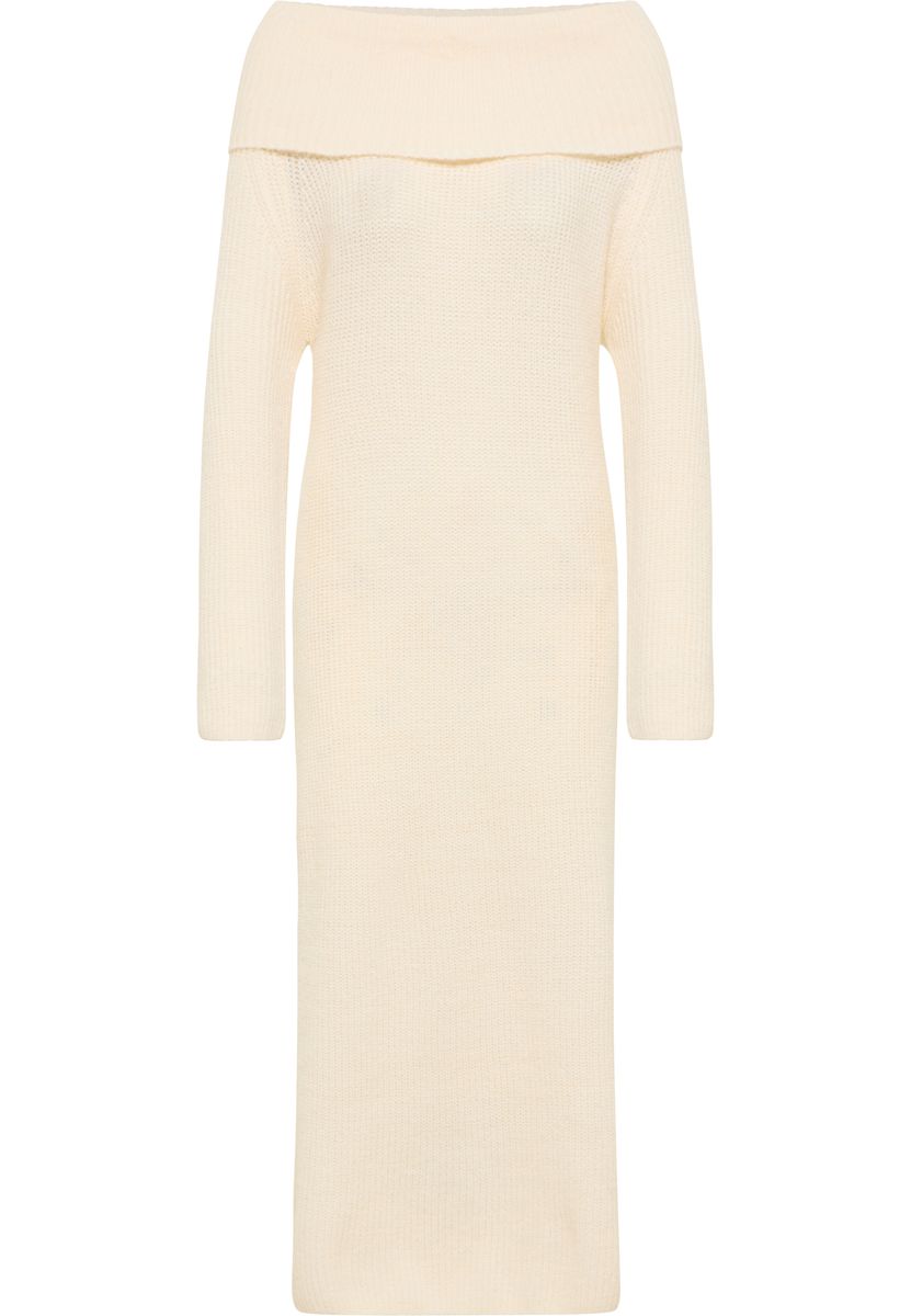 Elegantes Off-Shoulder-Strickkleid mit Rippenstruktur