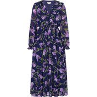 Midi-Kleid mit Blumenmuster in Wickeloptik