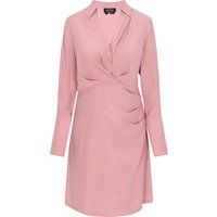 Drapiertes Hemdblusenkleid mit V-Ausschnitt