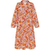Gestuftes Midikleid mit Retro-Blumenmuster
