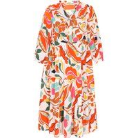 Stufen-Midikleid mit abstraktem Blumenmuster