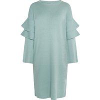 Rippstrick-Kleid mit Volant-Ärmeln
