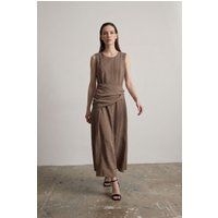 Minimalistisches Drapiertes A-Linien-Midikleid