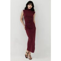 Schimmerndes Bodycon-Midikleid mit Raffung