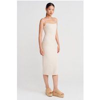 Rückenfreies Midikleid mit Spaghettiträgern