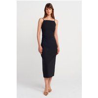 Minimalistisches drapiertes Bodycon-Midikleid