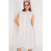 Ärmelloses Midi-Hemdkleid in A-Linie