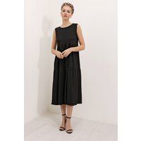 Ärmelloses Midikleid mit Stufenrock