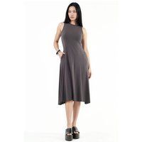 Minimalistisches ärmelloses Midi-Kleid mit Taschen