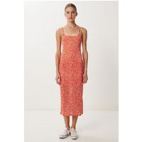 Florales Midi mit Karree-Ausschnitt