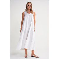 Luftiges Stufen-Midikleid aus Musselin