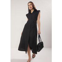 Ärmelloses Midi-Utility-Hemdkleid