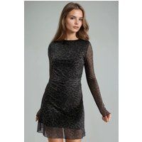 Mesh-Minikleid mit Drapierung