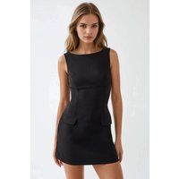 Strukturiertes Ärmelloses Mini-Skort-Kleid