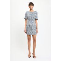 Elegantes Kurzarm-Tweed-Minikleid