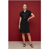 Hemdblusenkleid aus Baumwolle mit Bindegürtel