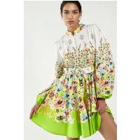 Bedrucktes Minikleid mit Gürtel